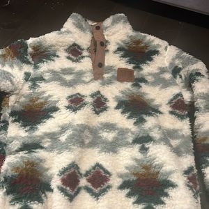 Fleece pullover Aztec print